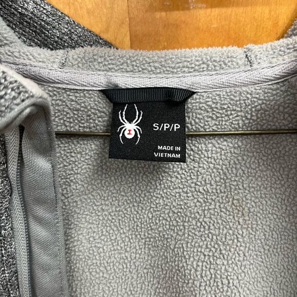 Spyder Women's Two-Tone full zip Gray fleece textured Jacket - Picture 3 of 6